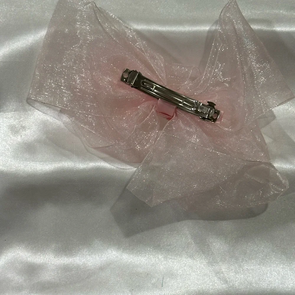 Sheer Pale Pink Organza Statement Bow - bundle 2+ and save on shipping.